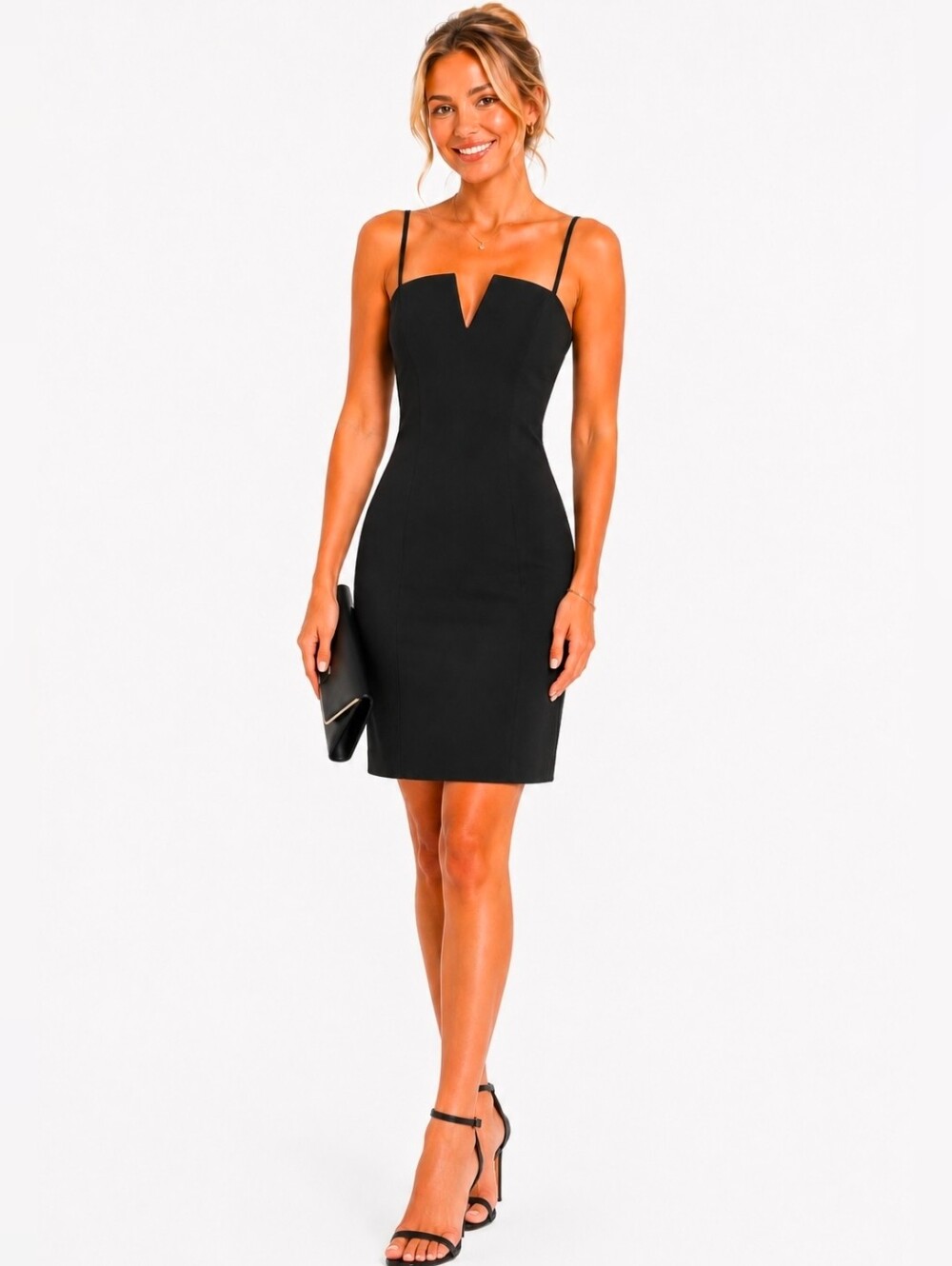 Love, Nickie Lew Black Bodycon Dress Straps - Small